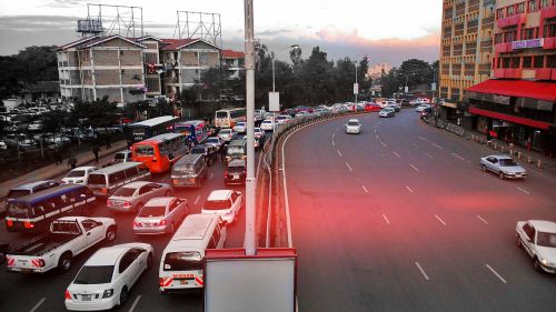 Nairobis, Eismas, Kenya, Automobiliai, Greitkelis, Panorama