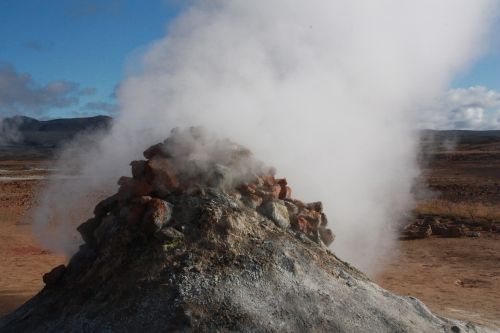 Namafjall, Hverir, Iceland, Fumarolis, Siera, Vulkanizmas, Dūmų Debesis, Garai