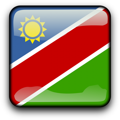 Namibija, Vėliava, Šalis, Tautybė, Kvadratas, Mygtukas, Blizgus, Nemokama Vektorinė Grafika