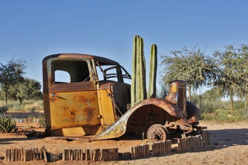 Namibija, Senas Automobilis, Kaktusas, Rūdys
