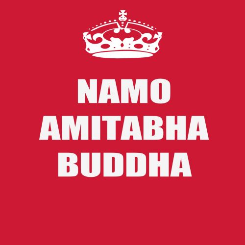 Namo,  Amitabha,  Buda,  Sveikinimai,  Tekstas,  Pranešimas,  Rojus,  Sukhavati,  Dharma,  Sangha,  Mantra,  Shakyamuni,  Balta,  Šriftai,  Raudona,  Fonas,  Karūna,  Namo Amitabha Buddha 1