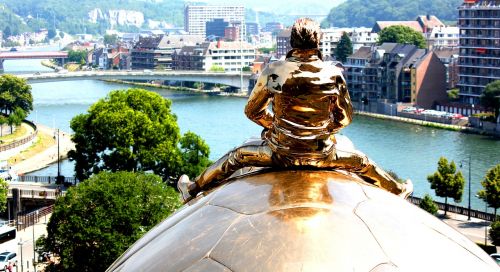 Namur, Belgija, January Fabre, Vėžlys, Skulptūra, Kraštovaizdis, Meuse, Upė