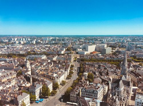 Nantes, Miestas, Miestas, Miesto Panorama, Pastatai