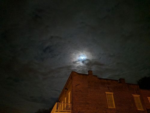 Natchez Mississippi Naktis, Mėnulis Už Debesies, Vakaro Mėnulis