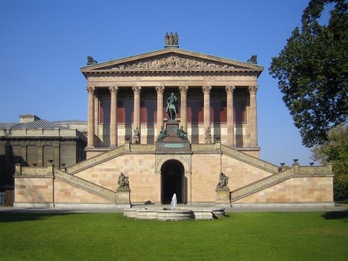 Nacionalinė Galerija, Pastatas, Senovinis, Berlynas, Menas, Architektūra, Stulpelis, Statula