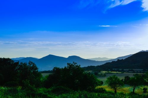 Kaimiškas Kraštovaizdis, Saulėlydis Kalnuose, Natūrali Augmenija