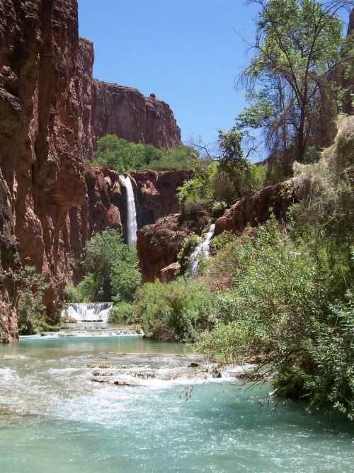 Gamta, Krioklys, Natūralus, Kraštovaizdis, Vaizdingas, Srautas, Havasupai