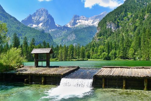 Gamta, Kraštovaizdis, Kalnai, Tvenkinys, Medinis Slenkstis, Šliderio Tvenkinys, Hinterstoder-Austria