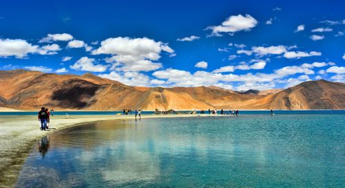 Gamta, Vanduo, Kelionė, Dangus, Leh, Ladakh, Kašmyras, Pangongas, Pangong Ežeras, Pangong Tso, Indija, Kalnas, Kraštovaizdis, Mėlynas, Ežeras, Turizmas