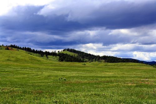 Gamta, Panoraminis, Kraštovaizdis, Žolė, Dangus, Debesis, Kaimas