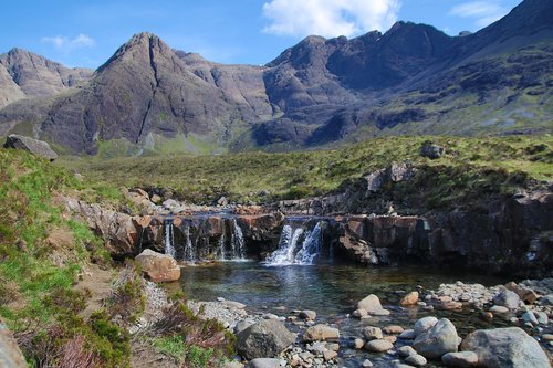 Pobūdį,  Vandens,  Kraštovaizdis,  Dangus,  Kalnai,  Škotija,  Fairy Baseinai,  Isle Of Skye