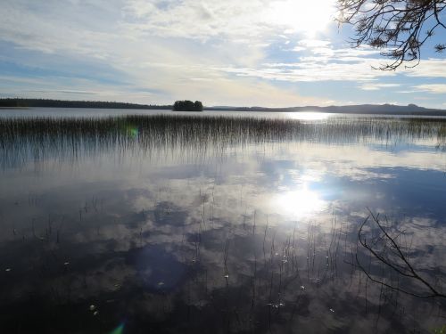 Gamta, Ežeras, Vanduo, Mėlynas, Finland, Saulės Šviesa, Vandenys