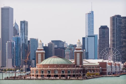 Tvenkinys, Chicago Skyline, Upės Vaizdas, Aukšti Pastatai, Centro, Miesto, Miestas, Ežeras Michiganas, Architektūra