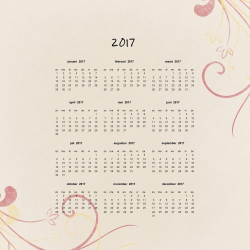 Kalendorius,  Metai,  Mėnesių,  Dienos,  Savaitės,  Apdaila,  Data,  Diena,  2017,  Olandų Kalendorius 2017 M