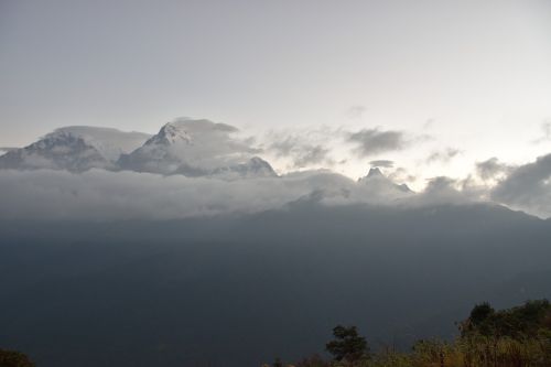 Nepalas, Annapurna, Kalnai, Gamta, Kraštovaizdis, Debesys