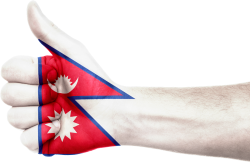 Nepalas, Vėliava, Ranka, Nykščiai Aukštyn, Simbolis, Ženklas, Nepalese, Asija, Patriotinis, Patriotizmas