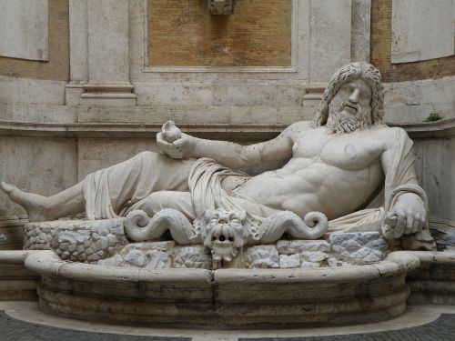 Neptūnas, Skulptūra, Fontanas, Marmurinė Skulptūra