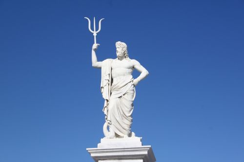 Neptūnas, Skulptūra, Statula, Havana, Saulė, Dangus