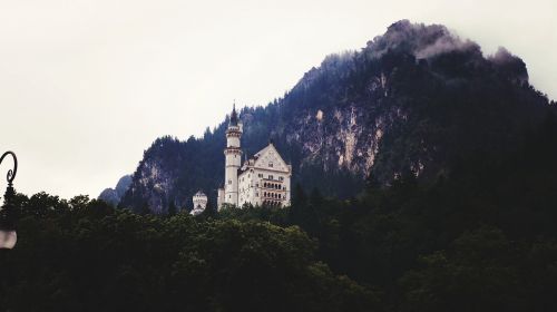 Neuschwanstein, Pilis, Vokietija, Architektūra, Kalnai, Medžiai
