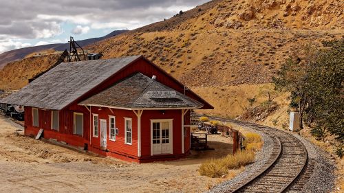 Nevada, Usa, Vakaruose, Amerikietis Auksas, Kalnų Geležinkelis, Traukinių Stotis