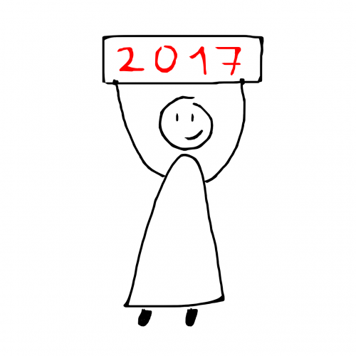 Naujieji Metai, Laimingų Naujųjų Metų, Geri Metai, 2017, Piešimas, Stick Man, Sveikinimai
