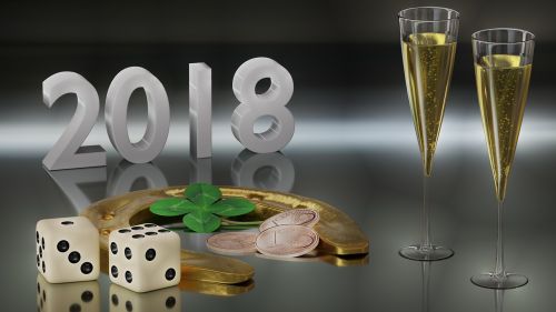 Naujųjų Metų Vakaras, Šampanas, Laimingas Žavesys, Akiniai, 2018, 3D, Blenderis