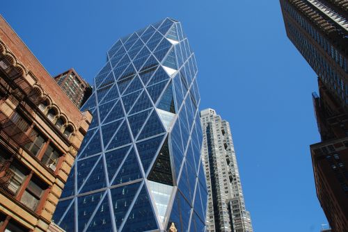 Niujorkas, Fasadas, Stiklo Fasadas, Dangoraižis, Stiklas, Architektūra, Šiuolaikiška, Stiklo Langas, Diskai