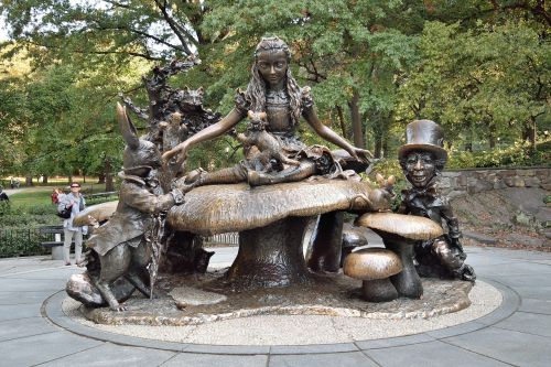Niujorkas, Centrinis Parkas, Statula, Alice, Stebuklų Kraštas