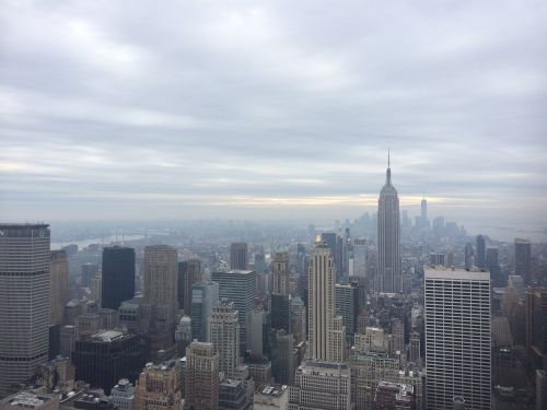 Niujorkas, Usa, Dangoraižis, Panorama, Vaizdas