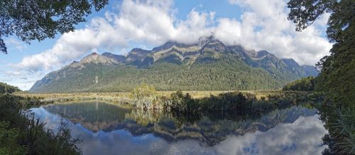 Naujoji Zelandija, Fiordland Nacionalinis Parkas, Veidrodinis Ežeras, Vandenys, Gamta, Panorama, Kraštovaizdis, Kelionė