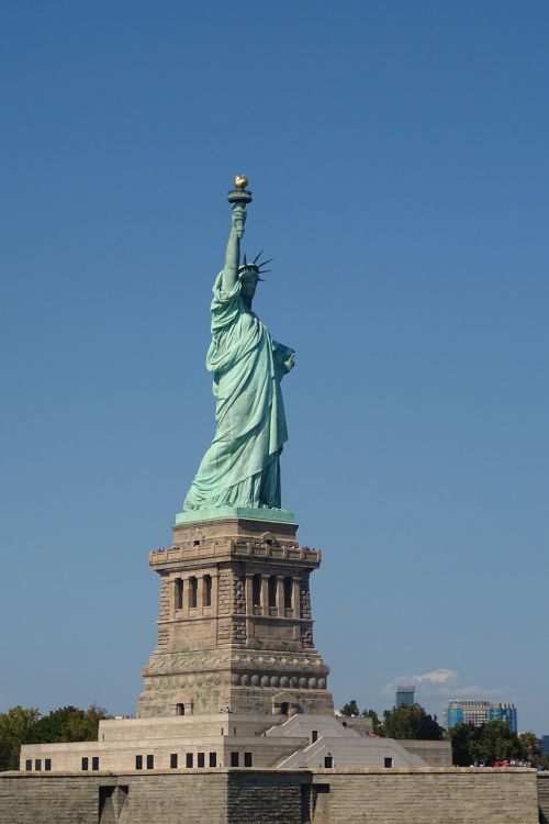 Amerikietis, Laisvės Statula, Niujorkas, Oras, Mėlynas, Meno Kūrinys