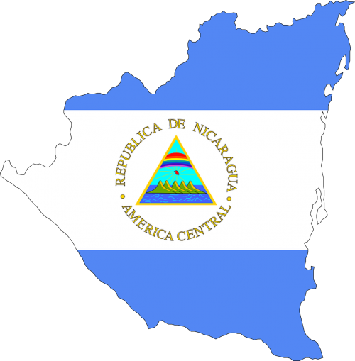 Nikaragva, Centrinė Amerika, Vėliava, Žemėlapis, Šalis, Nemokama Vektorinė Grafika