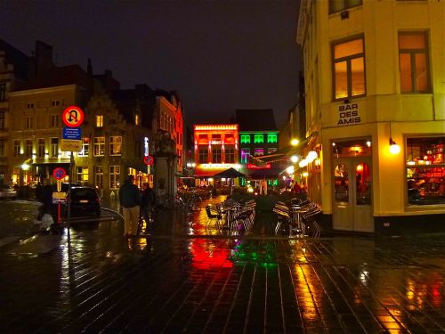 Naktis, Nuotaika, Apšvietimas, Spalva, Kūrybingas, Miestas, Bruges