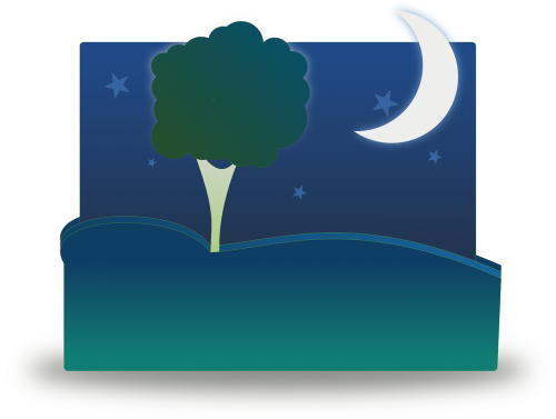 Naktis, Kraštovaizdis, Medis, Žvaigždė, Mėnulis, Gamta, Nemokama Vektorinė Grafika