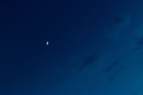 Naktis, Mėlynas, Dangus, Mėnulis