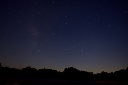 Naktis, Astrofotografija, Erdvė, Medžiai, Ežeras