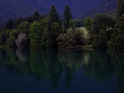 Ežeras,  Naktis,  Slovenia,  Kranj,  Kamnik,  Alpės,  Naktis Alpių Ežere
