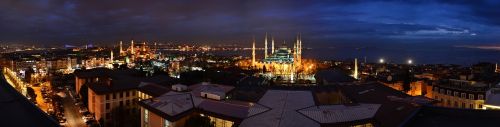Istanbulas, Turkish, Mėlyna Mečetė, Cami, Naktis