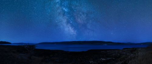 Naktinis Dangus, Ežeras, Škotija, Isle Of Mull, Žvaigždės, Vandenynas, Krantas, Argyll