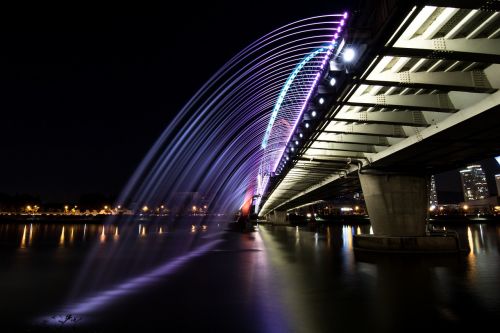 Naktinis Vaizdas, Upė, Daejeon Ekspo Tiltas, Atspindėti, Tiltų Apšvietimas, Chapter Impressions, Naktinis Peizažas
