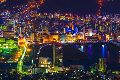 Naktinis Vaizdas, Nagasaki, Japonija, Kyushu, Trys Pagrindiniai Naktiniai Vaizdai Pasaulyje, Panorama