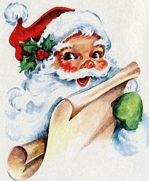 Noel, Kalėdų Senelis, Kalėdos, Partijos, Vintage, Dovanų Sąrašas