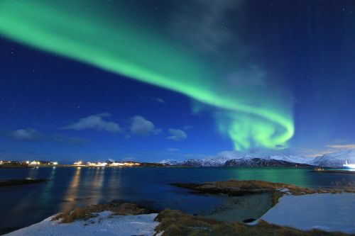Šiaurės Pašvaistė, Norvegija, Arktinė, Borealis, Žalias, Žiema, Kraštovaizdis, Skandinavija, Tromso
