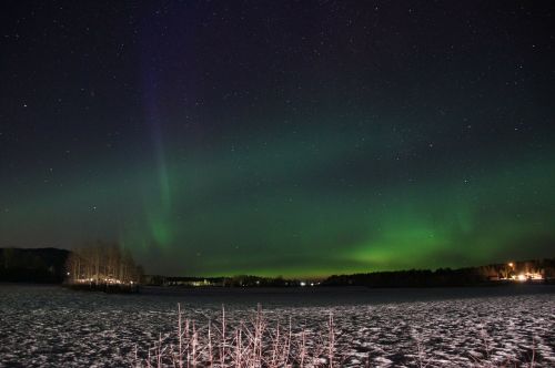 Šiaurės Pašvaistė, Švedija, Laplandas, Aurora Borealis, Žvaigždėtas Dangus