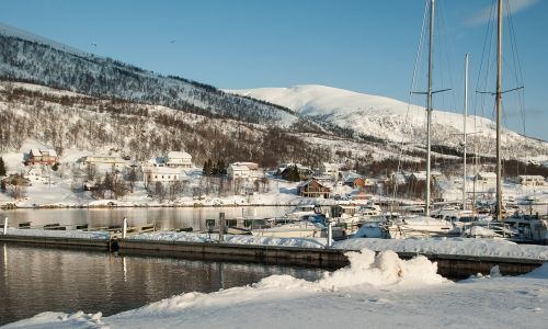 Norvegija, Laplandas, Tromso, Fjordas, Valtys, Uostas