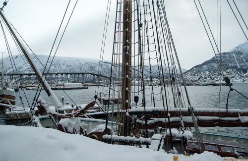 Norvegija, Tromso, Uostas, Prieplauka, Burlaivis