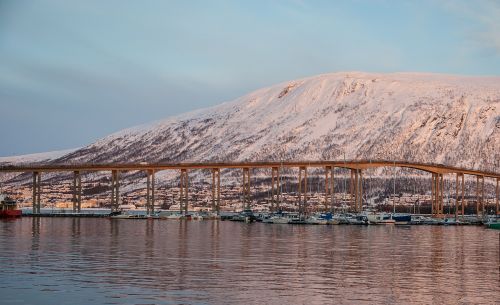 Norvegija, Tromso, Tiltas, Fjordas