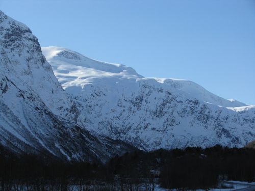 Norvegija, Kalnai, Sniegas, Slėniai, Žiema, Gamta, Kraštovaizdis