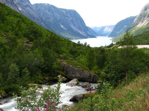 Norvegija, Gamta, Fjordas, Kalnų Peizažas