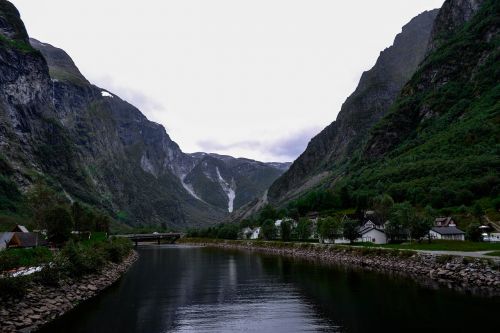 Norvegija, Krioklys, Dahl, Fjordas, Dangus, Kalnai, Gamta, Kalnas, Kraštovaizdis, Šlaitai, Debesys